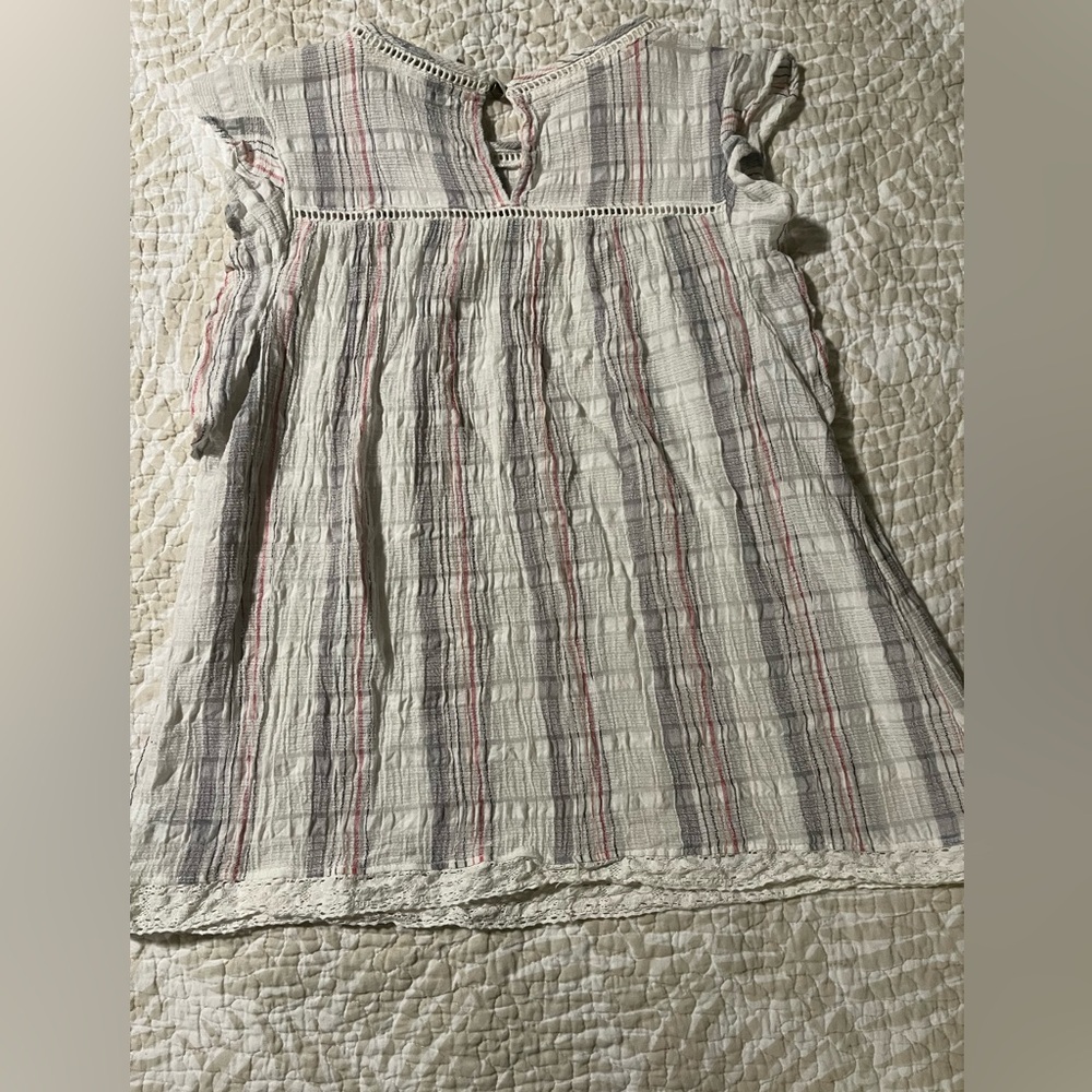 Striped Top with Ruffle Sleeves - Picture 3 of 6
